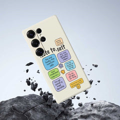 For Samsung Galaxy S25 Ultra Case Colored Sticky Notes Pattern Printing Straight Edge TPU Phone Back Cover