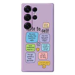 For Samsung Galaxy S25 Ultra Case Colored Sticky Notes Pattern Printing Straight Edge TPU Phone Back Cover