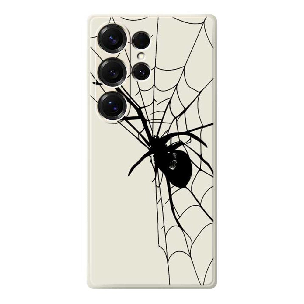 For Samsung Galaxy S25 Ultra Case Spider Pattern Printing Straight Edge TPU Phone Back Cover - TechGearPal
