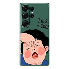 For Samsung Galaxy S25 Ultra Case Make Faces Kid Pattern Printing Straight Edge TPU Phone Back Cover