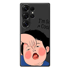 For Samsung Galaxy S25 Ultra Case Make Faces Kid Pattern Printing Straight Edge TPU Phone Back Cover