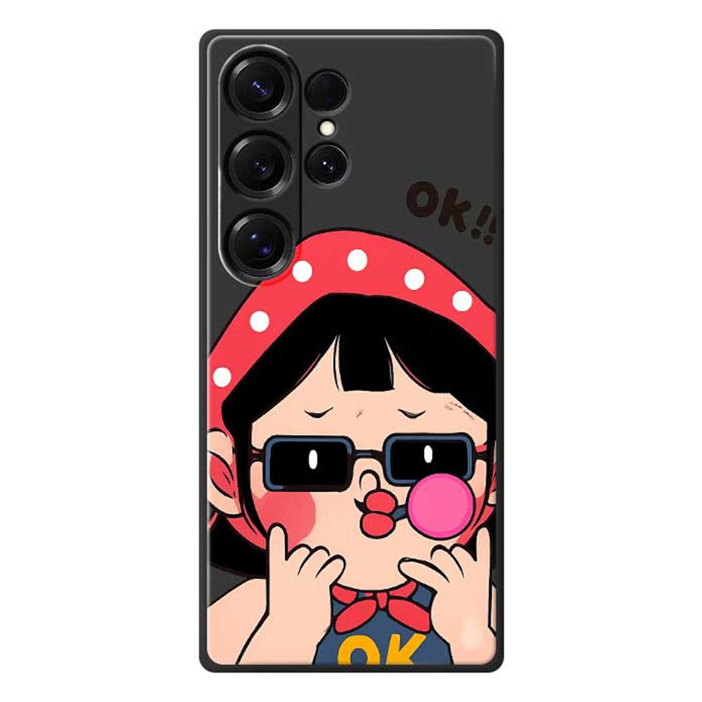 For Samsung Galaxy S25 Ultra Case Cute Kid Pattern Printing Straight Edge TPU Phone Back Cover