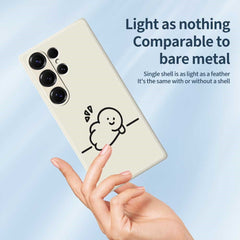 Coque arrière en TPU pour Samsung Galaxy S25 Ultra, motif bonhomme allumette, bord droit, impression 