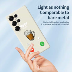 Für Samsung Galaxy S25 Ultra Hülle Biermuster Druck Gerade Kante TPU Telefon Rückseite 