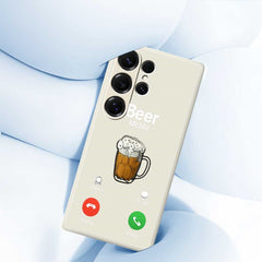 Für Samsung Galaxy S25 Ultra Hülle Biermuster Druck Gerade Kante TPU Telefon Rückseite 