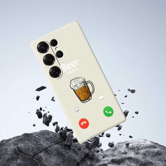 Für Samsung Galaxy S25 Ultra Hülle Biermuster Druck Gerade Kante TPU Telefon Rückseite 