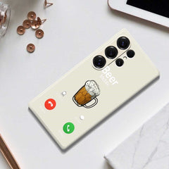 Für Samsung Galaxy S25 Ultra Hülle Biermuster Druck Gerade Kante TPU Telefon Rückseite 
