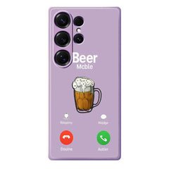 Für Samsung Galaxy S25 Ultra Hülle Biermuster Druck Gerade Kante TPU Telefon Rückseite 
