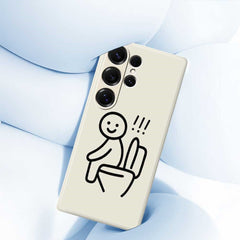 For Samsung Galaxy S25 Ultra Case Stickman Toilet Pattern Printing Straight Edge TPU Phone Back Cover
