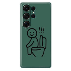 For Samsung Galaxy S25 Ultra Case Stickman Toilet Pattern Printing Straight Edge TPU Phone Back Cover