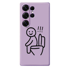 For Samsung Galaxy S25 Ultra Case Stickman Toilet Pattern Printing Straight Edge TPU Phone Back Cover