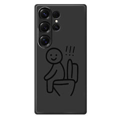 For Samsung Galaxy S25 Ultra Case Stickman Toilet Pattern Printing Straight Edge TPU Phone Back Cover