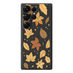 For Samsung Galaxy S25 Ultra Case Maple Leaves Pattern Printing Straight Edge TPU Phone Back Cover