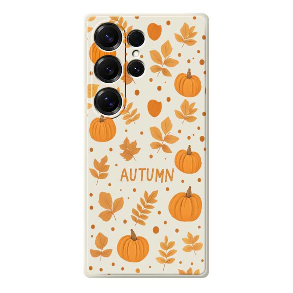 For Samsung Galaxy S25 Ultra Case Autumn Theme Pattern Printing Straight Edge TPU Phone Back Cover - TechGearPal