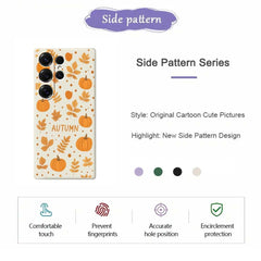 For Samsung Galaxy S25 Ultra Case Autumn Theme Pattern Printing Straight Edge TPU Phone Back Cover