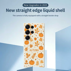 For Samsung Galaxy S25 Ultra Case Autumn Theme Pattern Printing Straight Edge TPU Phone Back Cover