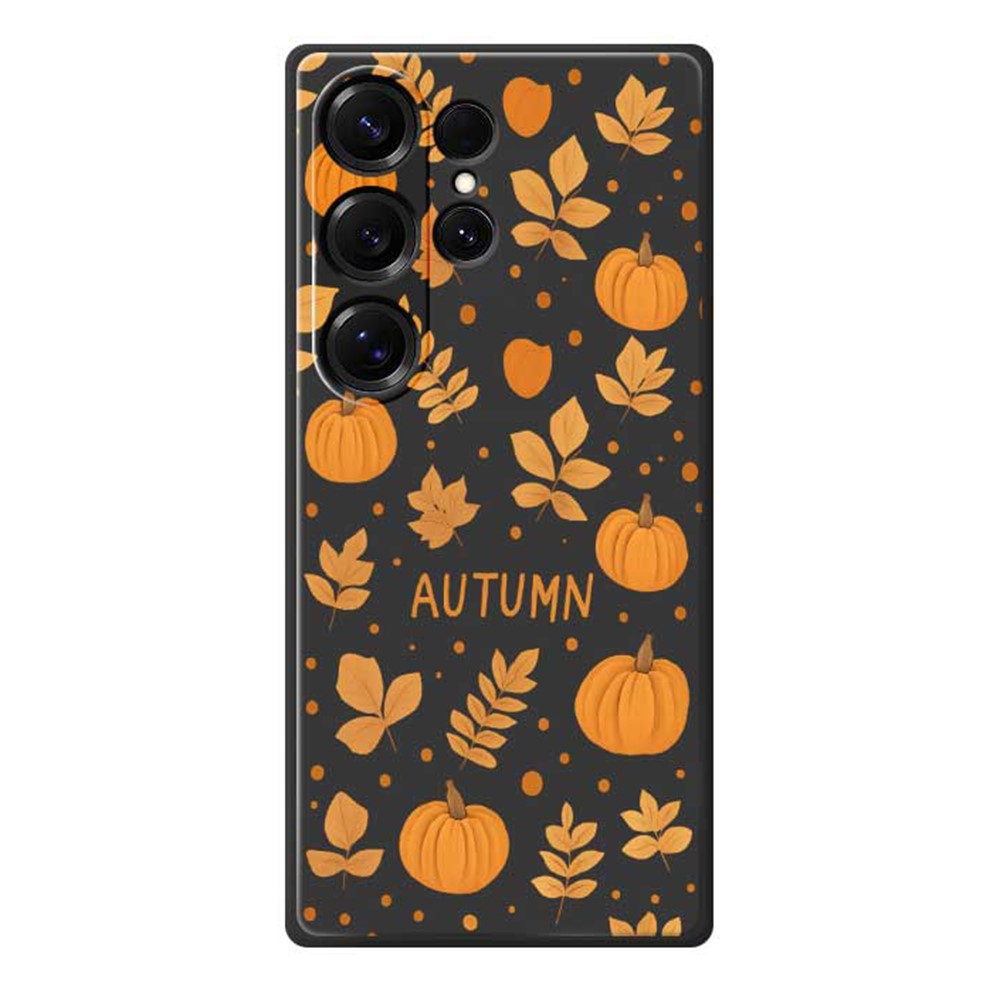 For Samsung Galaxy S25 Ultra Case Autumn Theme Pattern Printing Straight Edge TPU Phone Back Cover