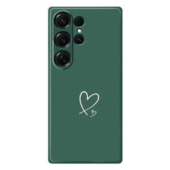 For Samsung Galaxy S25 Ultra Case White Love Pattern Printing Straight Edge TPU Phone Back Cover