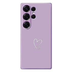 For Samsung Galaxy S25 Ultra Case White Love Pattern Printing Straight Edge TPU Phone Back Cover