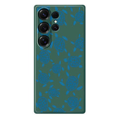For Samsung Galaxy S25 Ultra Case Blue Turtle Pattern Printing Straight Edge TPU Phone Back Cover