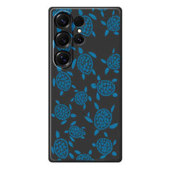 For Samsung Galaxy S25 Ultra Case Blue Turtle Pattern Printing Straight Edge TPU Phone Back Cover