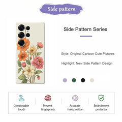 For Samsung Galaxy S25 Ultra Case Beautiful Flowers Pattern Printing Straight Edge TPU Phone Back Cover