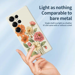 For Samsung Galaxy S25 Ultra Case Beautiful Flowers Pattern Printing Straight Edge TPU Phone Back Cover