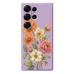 For Samsung Galaxy S25 Ultra Case Beautiful Flowers Pattern Printing Straight Edge TPU Phone Back Cover