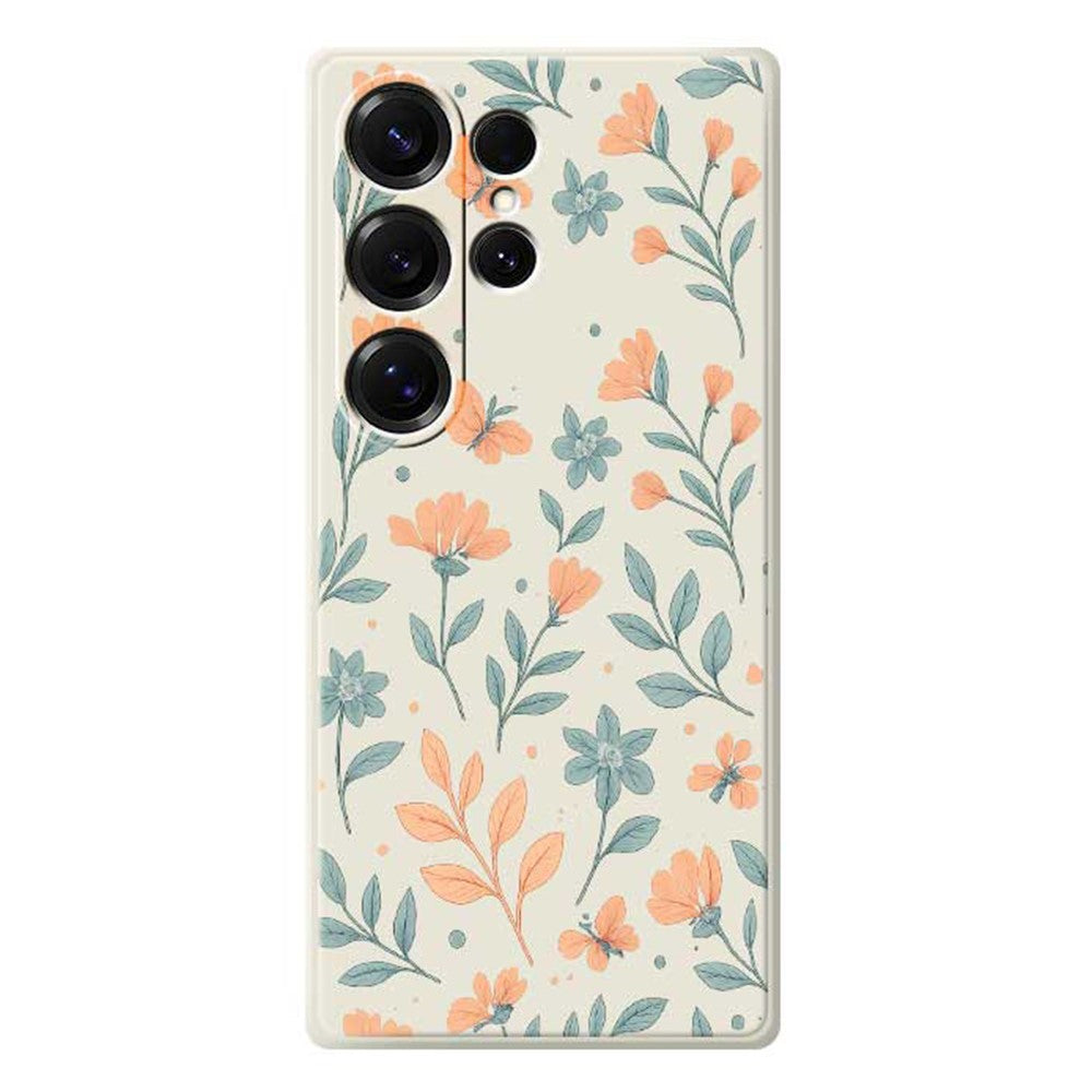 For Samsung Galaxy S25 Ultra Case Yellow Flowers Pattern Printing Straight Edge TPU Phone Back Cover - TechGearPal