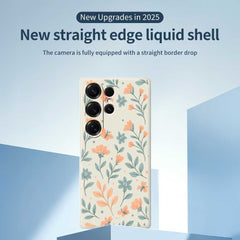 Coque arrière en TPU pour Samsung Galaxy S25 Ultra, motif floral jaune, bord droit 