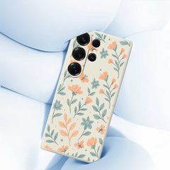 Coque arrière en TPU pour Samsung Galaxy S25 Ultra, motif floral jaune, bord droit 