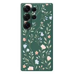 For Samsung Galaxy S25 Ultra Case Pink Blue Flowers Pattern Printing Straight Edge TPU Phone Back Cover