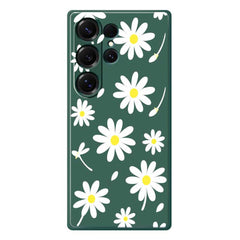 For Samsung Galaxy S25 Ultra Case White Daisy Pattern Printing Straight Edge TPU Phone Back Cover