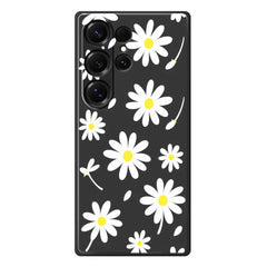 For Samsung Galaxy S25 Ultra Case White Daisy Pattern Printing Straight Edge TPU Phone Back Cover