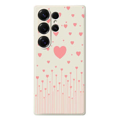 Coque arrière en TPU pour Samsung Galaxy S25 Ultra, motif imprimé Love rose, bords droits 