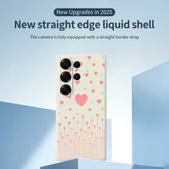 Coque arrière en TPU pour Samsung Galaxy S25 Ultra, motif imprimé Love rose, bords droits 