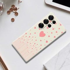 Coque arrière en TPU pour Samsung Galaxy S25 Ultra, motif imprimé Love rose, bords droits 