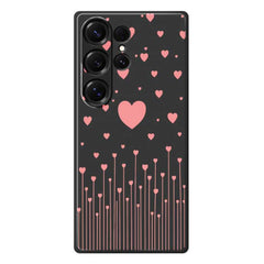 Coque arrière en TPU pour Samsung Galaxy S25 Ultra, motif imprimé Love rose, bords droits 