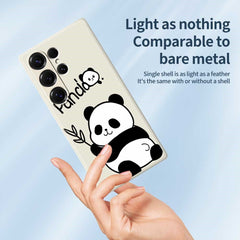 Für Samsung Galaxy S25 Ultra Hülle Panda Muster Druck Gerade Kante TPU Telefon Rückseite 
