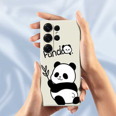 Für Samsung Galaxy S25 Ultra Hülle Panda Muster Druck Gerade Kante TPU Telefon Rückseite 