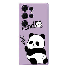 Für Samsung Galaxy S25 Ultra Hülle Panda Muster Druck Gerade Kante TPU Telefon Rückseite 