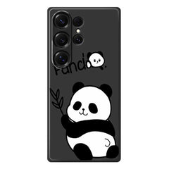 Für Samsung Galaxy S25 Ultra Hülle Panda Muster Druck Gerade Kante TPU Telefon Rückseite 