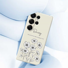 For Samsung Galaxy S25 Ultra Case Sketch Flowers Pattern Printing Straight Edge TPU Phone Back Cover