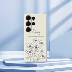 For Samsung Galaxy S25 Ultra Case Sketch Flowers Pattern Printing Straight Edge TPU Phone Back Cover