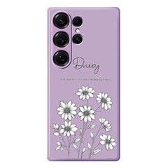 For Samsung Galaxy S25 Ultra Case Sketch Flowers Pattern Printing Straight Edge TPU Phone Back Cover