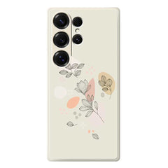 For Samsung Galaxy S25 Ultra Case Sketch Leaves Pattern Printing Straight Edge TPU Phone Back Cover