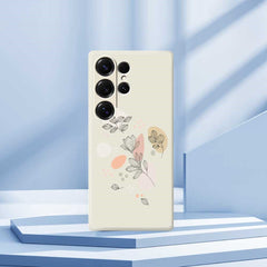 For Samsung Galaxy S25 Ultra Case Sketch Leaves Pattern Printing Straight Edge TPU Phone Back Cover