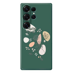 For Samsung Galaxy S25 Ultra Case Sketch Leaves Pattern Printing Straight Edge TPU Phone Back Cover