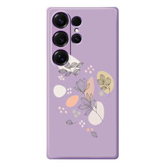 For Samsung Galaxy S25 Ultra Case Sketch Leaves Pattern Printing Straight Edge TPU Phone Back Cover