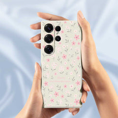 Für Samsung Galaxy S25 Ultra Hülle Kleines Blumenmuster Druck Gerade Kante TPU Telefon Rückseite 
